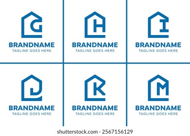 Letter G H I J K M Home Logo, for real estate, construction, interior, architect