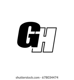 letter G and H logo overlapping black negative