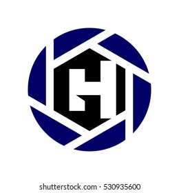 letter G and H logo vector