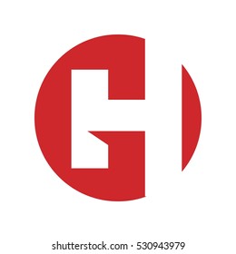 letter G and H logo vector