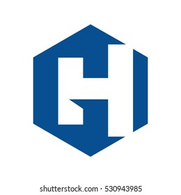 letter G and H logo vector