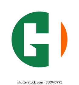 letter G and H logo vector