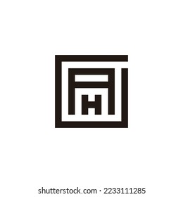 Letter G, A and H square geometric symbol simple logo vector