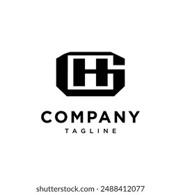 Letter G H square logo icon vector