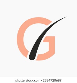 Letter G Hair Treatment Logo Vector Template. Hair Care Symbol