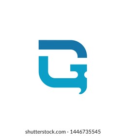Letter G With Hammer, Repair Tools Icon, Service and Maintenance Design Concept - Vector