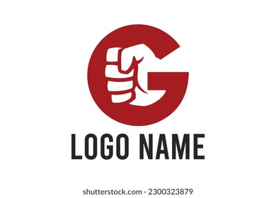 Letter G and hand fist concept. Very suitable for symbol, logo, company name, brand name, personal name, icon and many more.