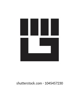 letter g hand fist symbol logo vector