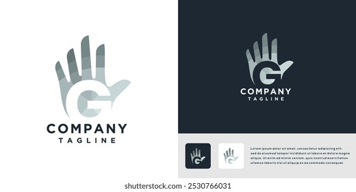 Letter G hand logo design template	
