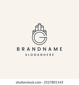 Letra g mano logo Plantilla diseño de Ilustración vectorial