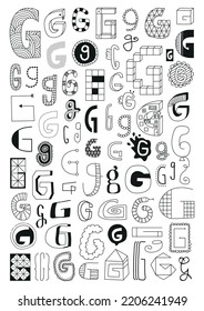 letter G handmade vector typography