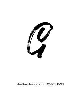 Letter G. Handwritten by dry brush. Rough strokes textured font. Vector illustration. Grunge style elegant alphabet.