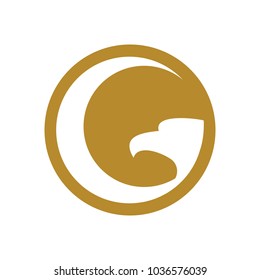 letter G and head of eagle vector logo.