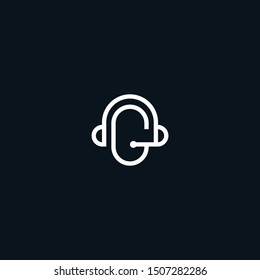 Letter G with headphone logo design vector template