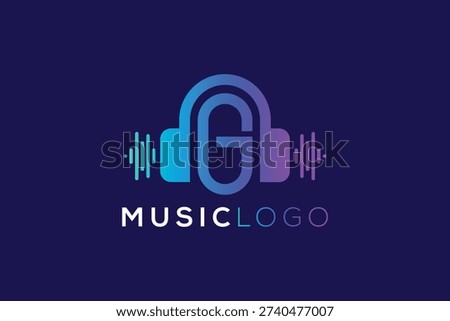 Letter G Headphone Logo Design for Music and Audio Technology Branding