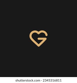 Letter G With heart concept Logo Monogram vector Business,
