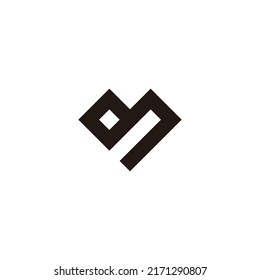 Letter g heart geometric symbol simple logo vector