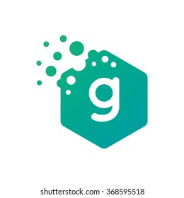 Letter G Hexagon Bubbles Vector