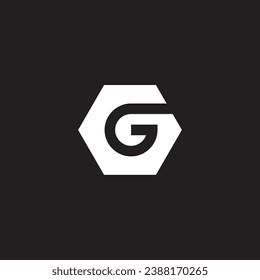 Letter G in hexagon geometric symbol simple logo vector