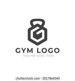 letter G hexagon Logo Combination with kettlebell, Sports logo, creative design, logo or icon symbol