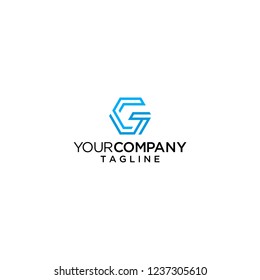 letter G hexagon logo vector icon