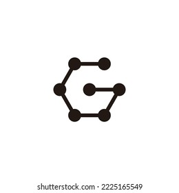 Letter G hexagon, molecules geometric symbol simple logo vector