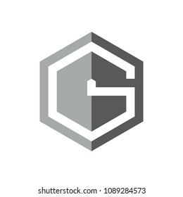 letter g hexagonal geometric design logo vector