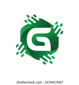 Letter G in Hexagonal Shape Logo Design