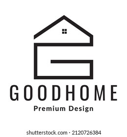 letra G con diseño de logotipo de forma doméstica, ilustración de símbolo gráfico vectorial