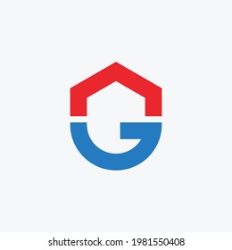 Letter G Home vector design illustration