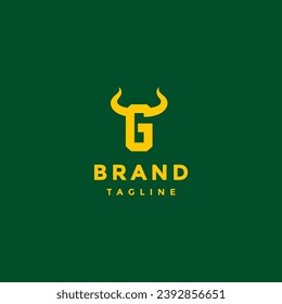 Letter G with Horn Logo Design. Horned Initial Letter G Logo Design.