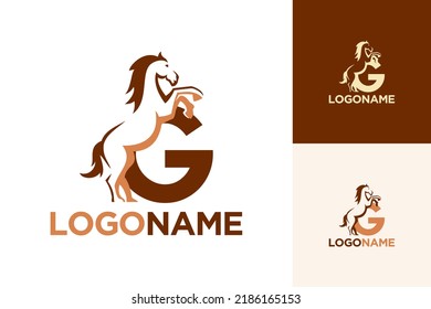 Letter G and horse concept. Very suitable for symbol, logo, company name, brand name, personal name, icon and many more.
