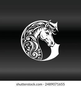 letter G Horse's head  luxury logo and icon vector illustration template design.