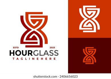 Letter G Hourglass Logo design vector symbol icon illustration