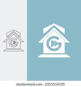 letter g house cleaning logo design template sign. monoline style and silhouette stylish.