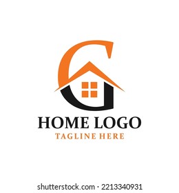 Letter G House Logo Design Template Inspiration, Vector Illustration.