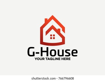 Letter G House Logo Template Design Vector, Emblem, Design Concept, Creative Symbol, Icon