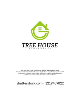 Letter G House logo vector template. House logo