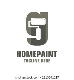 Letter G House Painting Logo Design Template Inspiration, Vector Illustration.