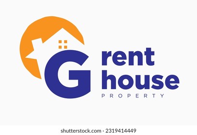 letra G elemento de diseño de cámara y vectores de sol para logo inmobiliario o exposición de propiedades