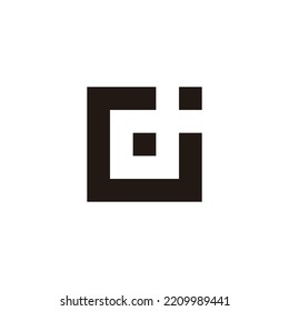 Letter G i, square geometric symbol simple logo vector