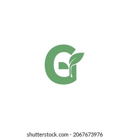 Letter G icon leaf design concept template vector