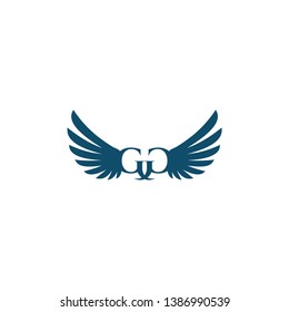 Letter G G icon logo design wings