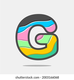 Icono de letra G y plantilla de logotipo. Nuevo diseño y elegante concepto tipográfico. Multy Color. Archivo EPS.