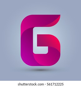 Letter G icon and logo template.  New design and elegant typographic concept. twisted, red and purple
