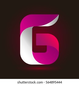 Letter G icon and logo template.  New design and elegant typographic concept. twisted, gradient color and white line