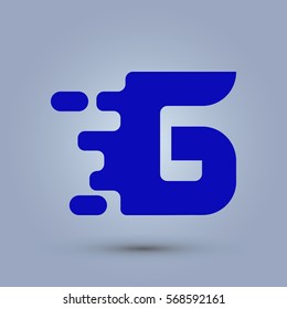 Letter G icon and logo template.  New Flat design and elegant typographic concept. spread the font. Blue