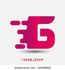 Letter G icon and logo template. Elegant typographic design. Spread the font. red and purple