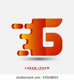 Letter G icon and logo template. Elegant typographic design. Spread the font. brown and yellow