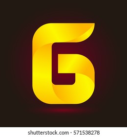 Letter G icon and logo template.  New design and elegant typographic concept. twisted, yellow
